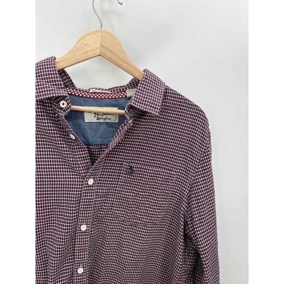 Original Penguin Heritage Slim Fit Red Plaid Button Up Shirt Men's Size Large - Picture 3 of 7